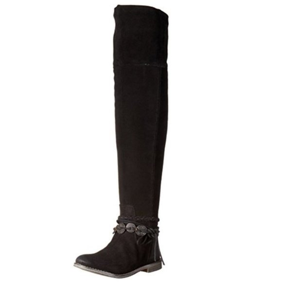 Musse & Cloud NEW Tall Boots BLACK Over-The-Knee Suede Leather NIB Womens 🎉HP🎉 - Picture 2 of 16